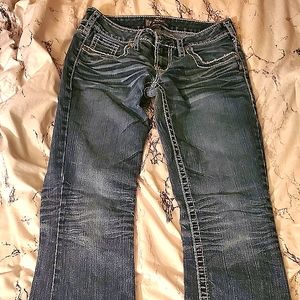 Woman's silver jeans